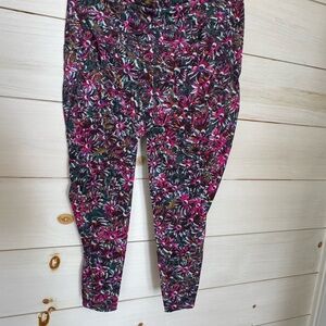 lululemon athletica cropped Floral Leggings - Pink and Green